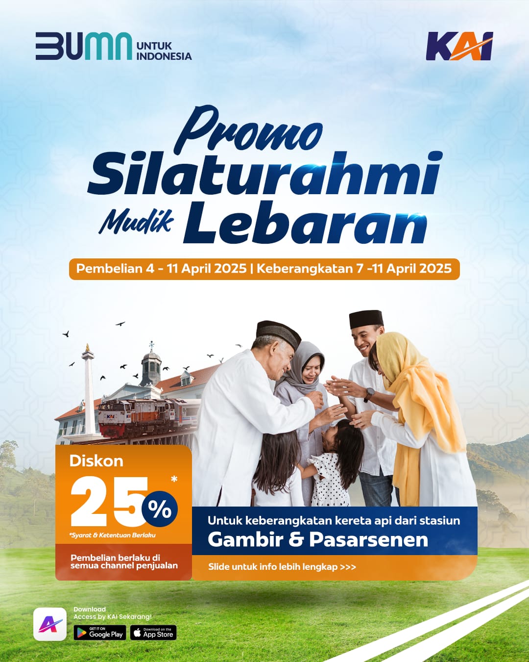 KAI Ajak Masyarakat Wujudkan “Silaturahmi Mudik Lebaran” dengan Promo 25%